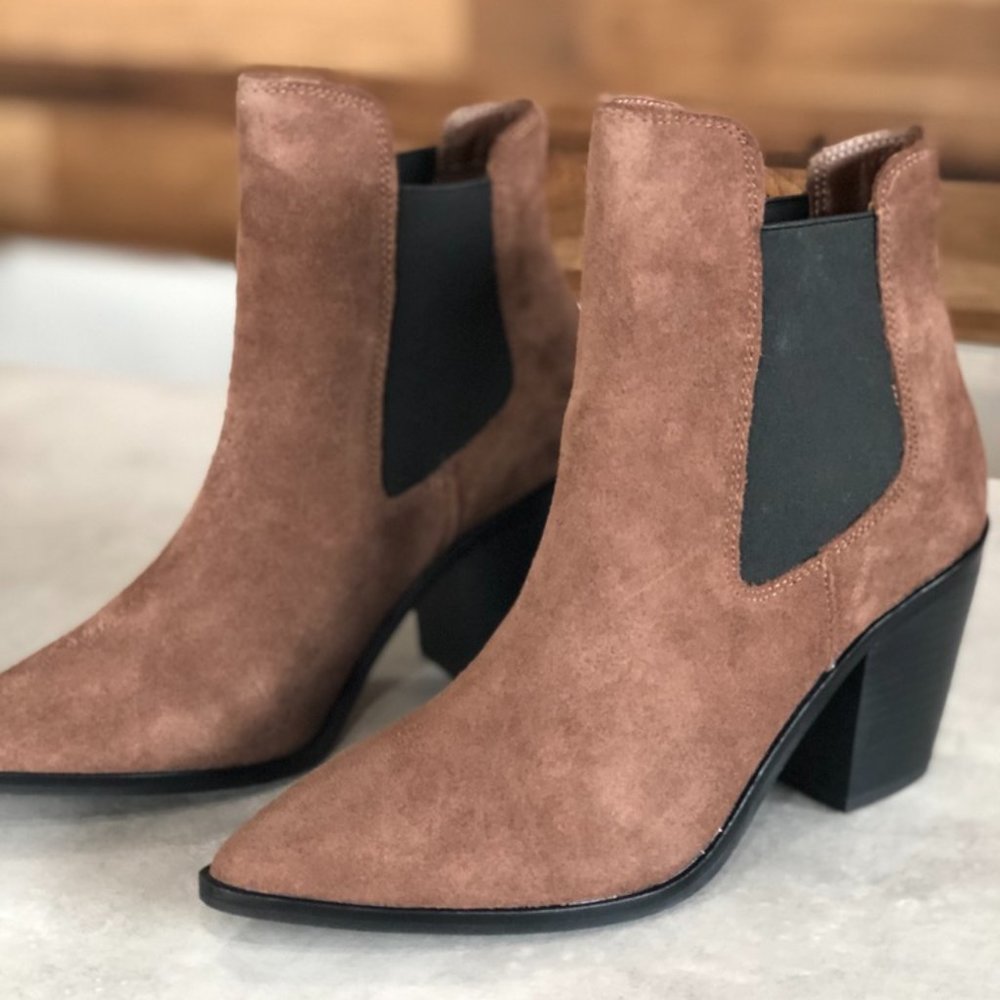 Chinese Laundry Utah Brown & Black Heeled Bootie